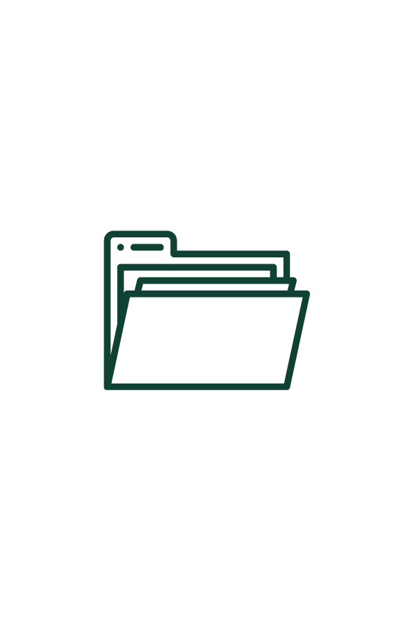 Icon of a computer window with folder documents.