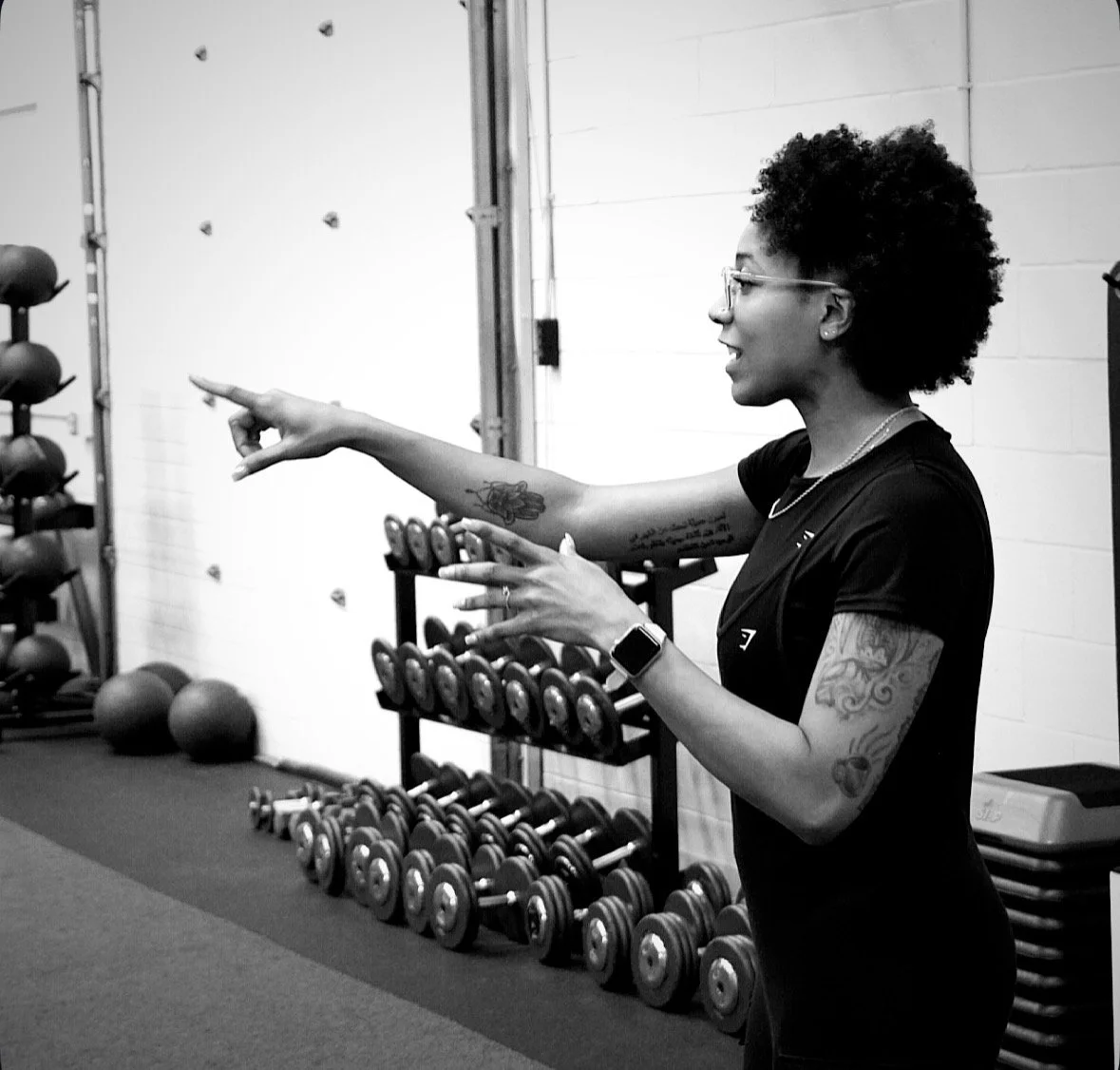 Formula 4 Fitness Trainer, Jasmine Hines coaching a group fitness class at our Tilgham Street Location in Allentown PA.