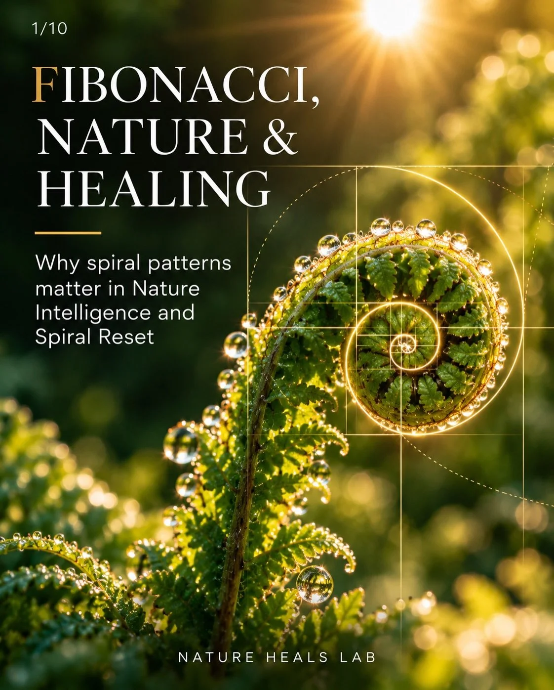 Why are spiral patterns everywhere in nature?

Ferns.
Sunflowers.
Pinecones.
Shells.
Storm systems.
Galaxies.

Nature repeatedly organizes itself through patterns.

And that is one of the ideas at the heart of Nature Intelligence&trade; at Nature Hea