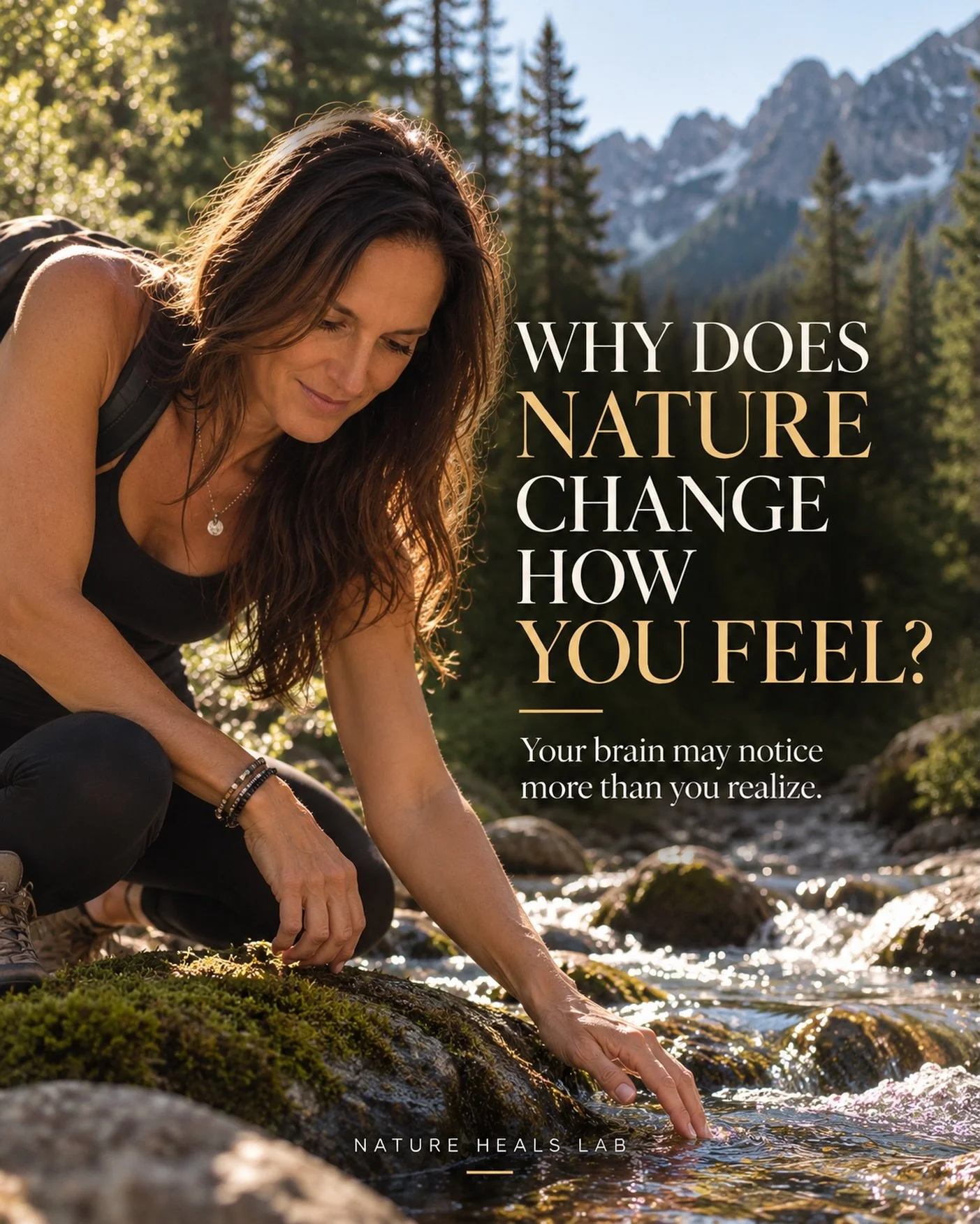 Why does nature change how you feel? 🍃

You can walk into a forest, stand beside moving water, look across a mountain, and something in you shifts.

That feeling isn&rsquo;t just poetic.

Your brain is taking in sound, movement, light, texture, dept