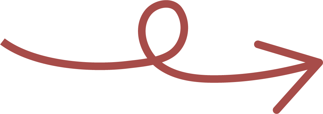 A large, brown arrow with a loop in the middle pointing to the right.