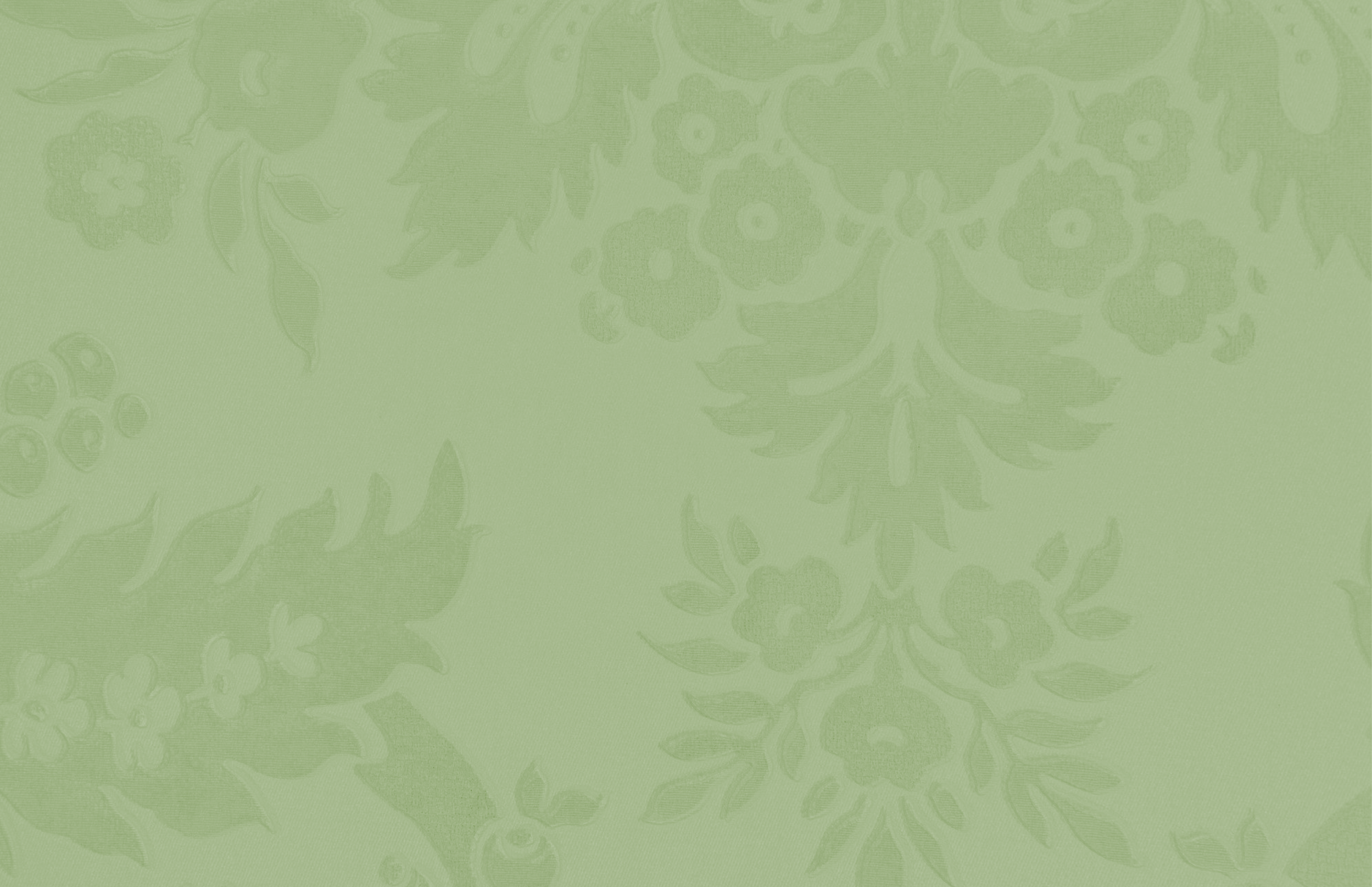 A textured lime green background with a floral pattern overlay.