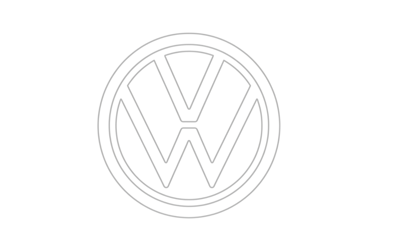 Outline of the Volkswagen logo, consisting of a circle with a 'V' above a 'W' inside.