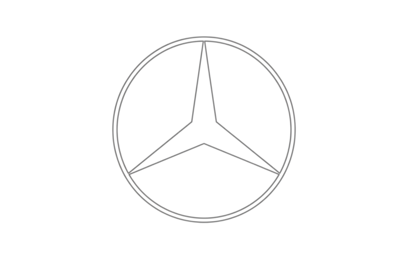 Mercedes-Benz logo, a silver three-pointed star enclosed in a circle.