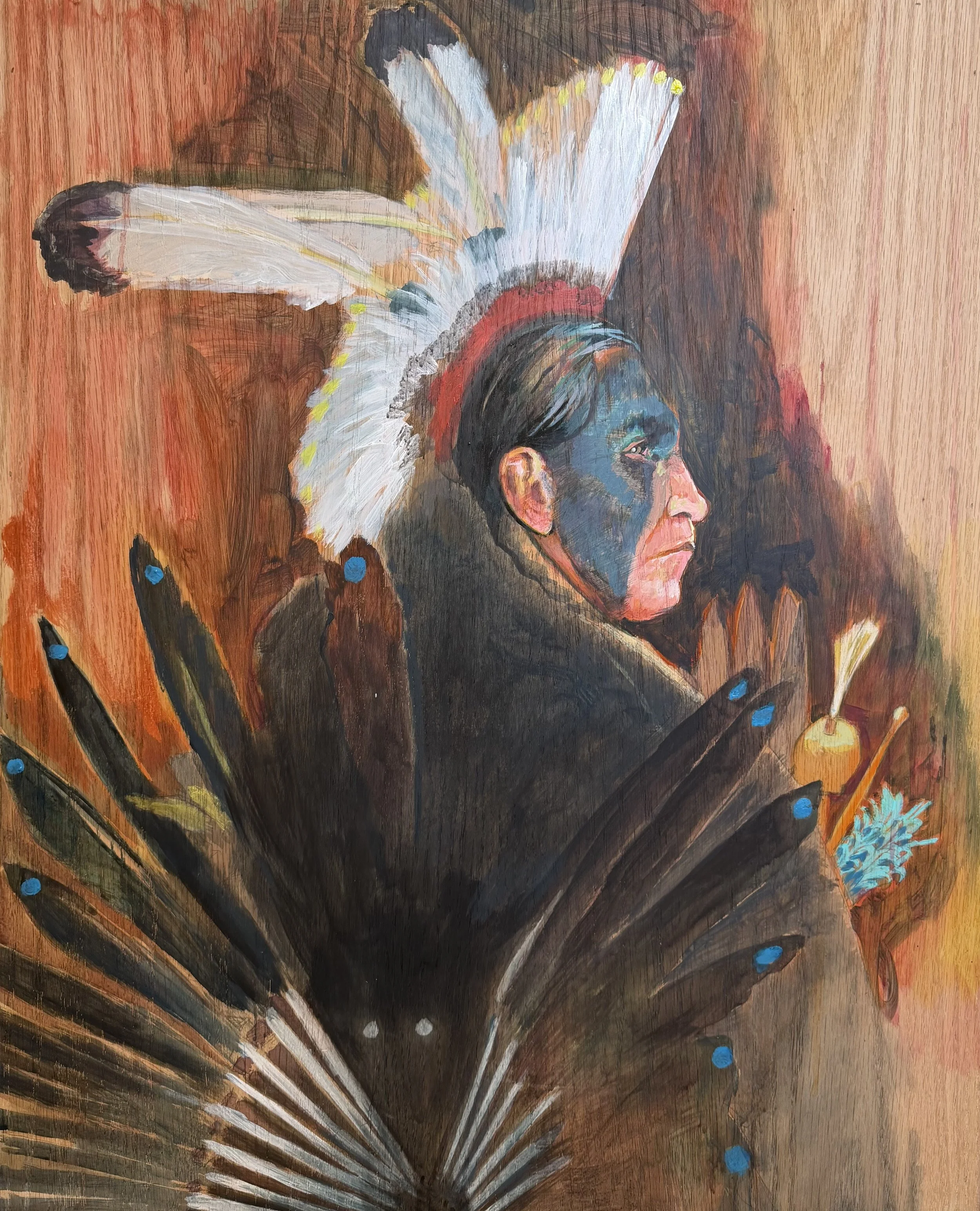 "Narrative IX" by Elwyn Shorthair
30 x 24 inches
Acrylic on Wood Panel
$3,000