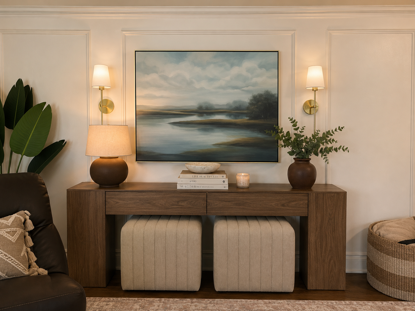 How I Transformed My Living Room Wall into a Timeless Designer Look            (Without a Designer Budget)