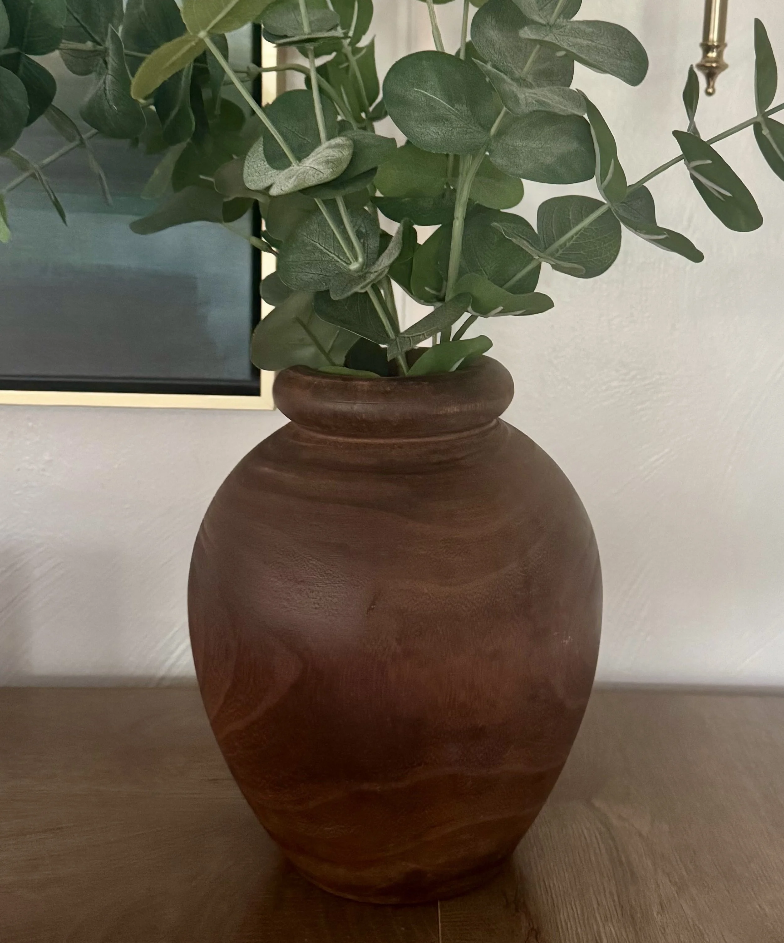 Warm Walnut Vase,
The vase in our living room is from At Home. I love the rich wood tone against the lighter walls, so I found a similar option that gives you the same warm, collected look.
Shop a similar vase →