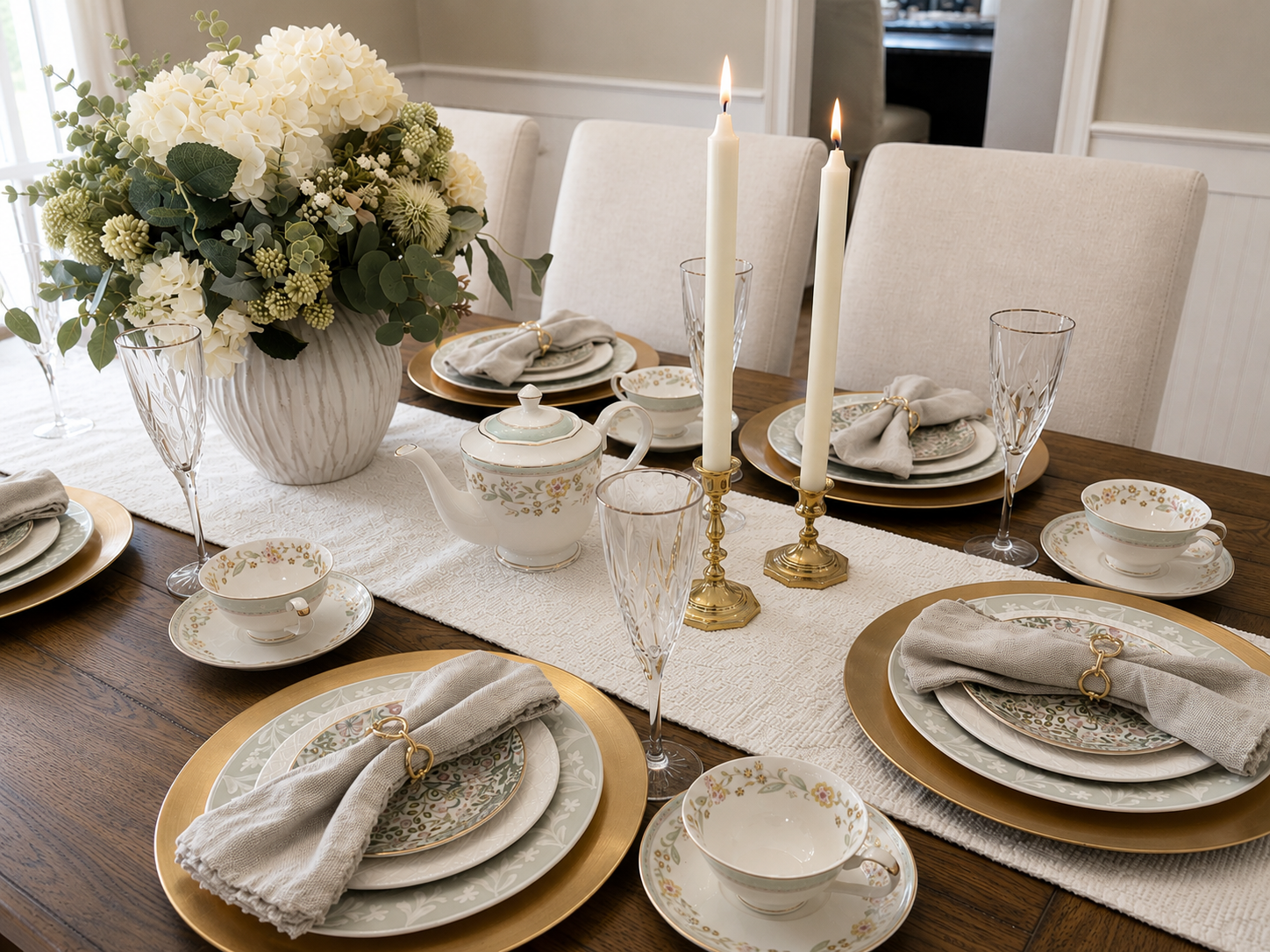 Antique Brass Candlestick Holders — Similar Find,
The candlestick holders I used were from a local vintage store, but I found a similar option with the same traditional shape and warm brass finish. I love how they add height and a little glow to the 