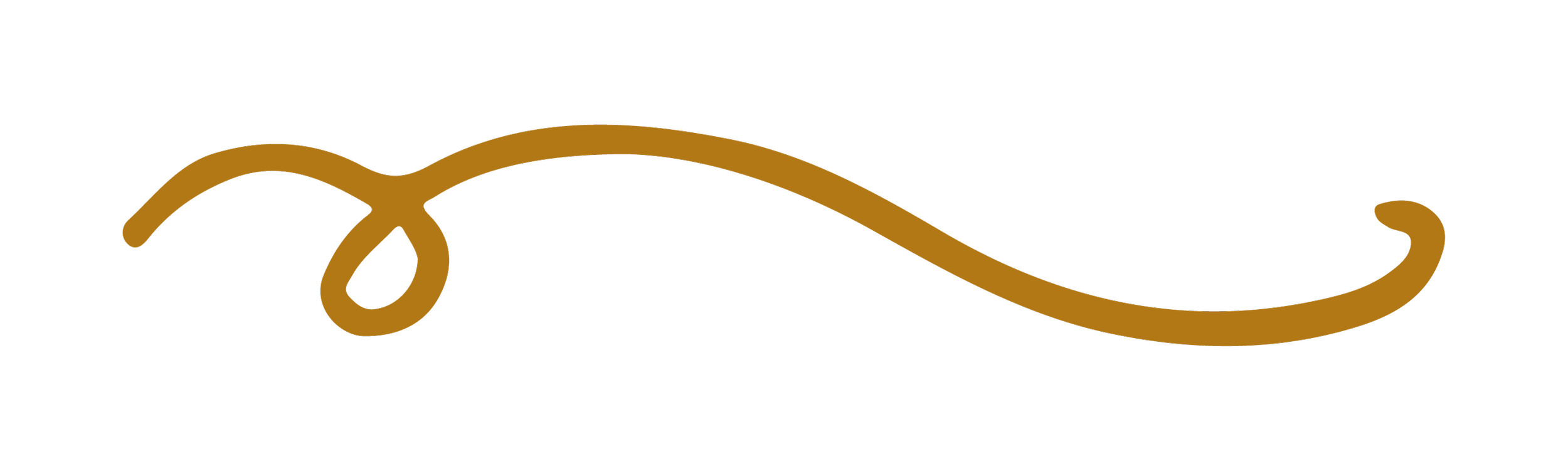 Gold decorative swirly line design on a black background