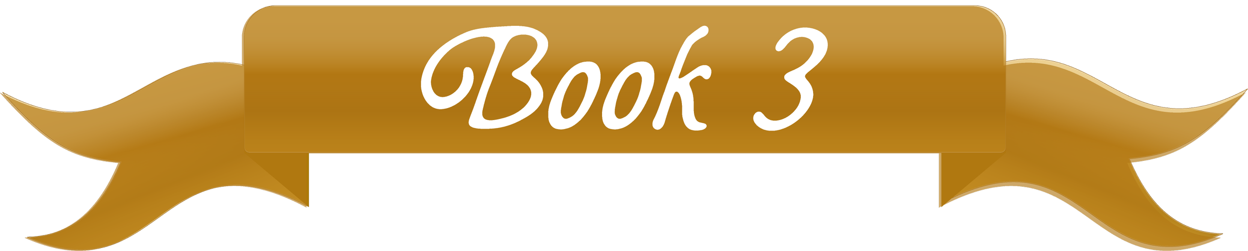 Golden ribbon with the text "Book 3" written on it.