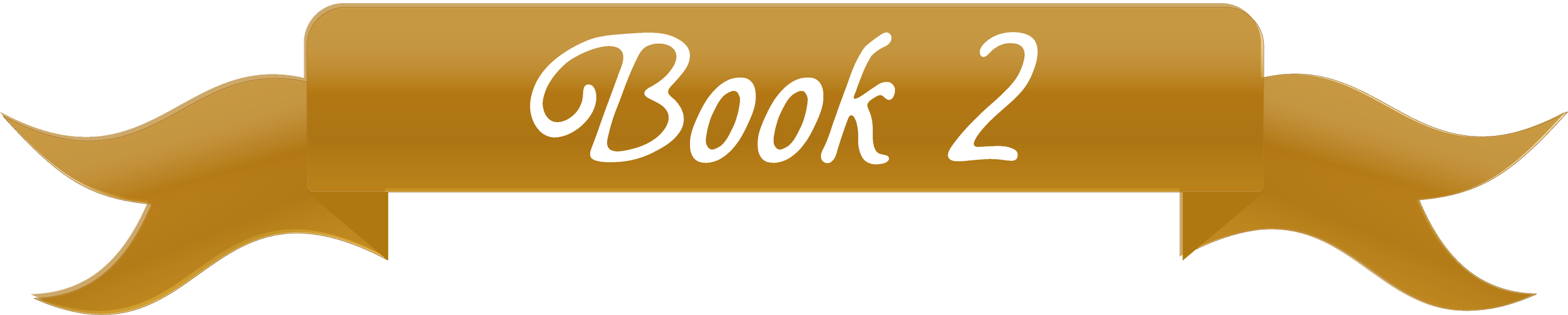 Gold and blue ribbon banner with the text 'Book 2' in white font.