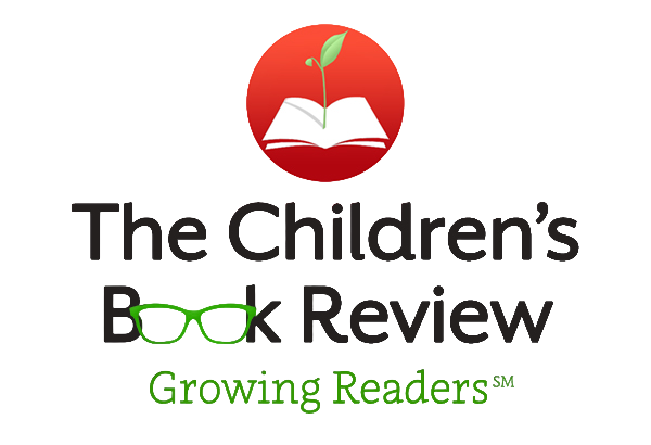 Stacked Horizontal Logo for The Children Review Growing Readers featuring an open book with a green sprout growing from it, and text in black and green.