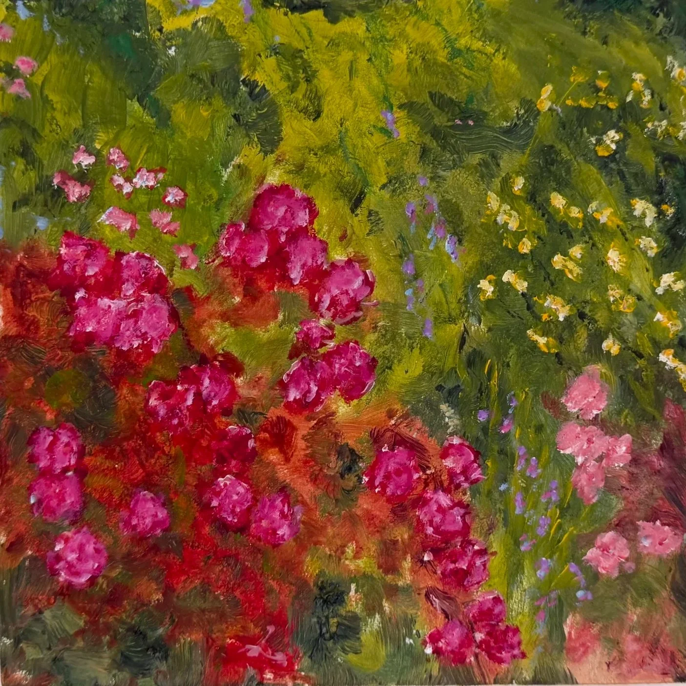 Bellagio Roses, 8x8, Oil on panel.  $150.00

