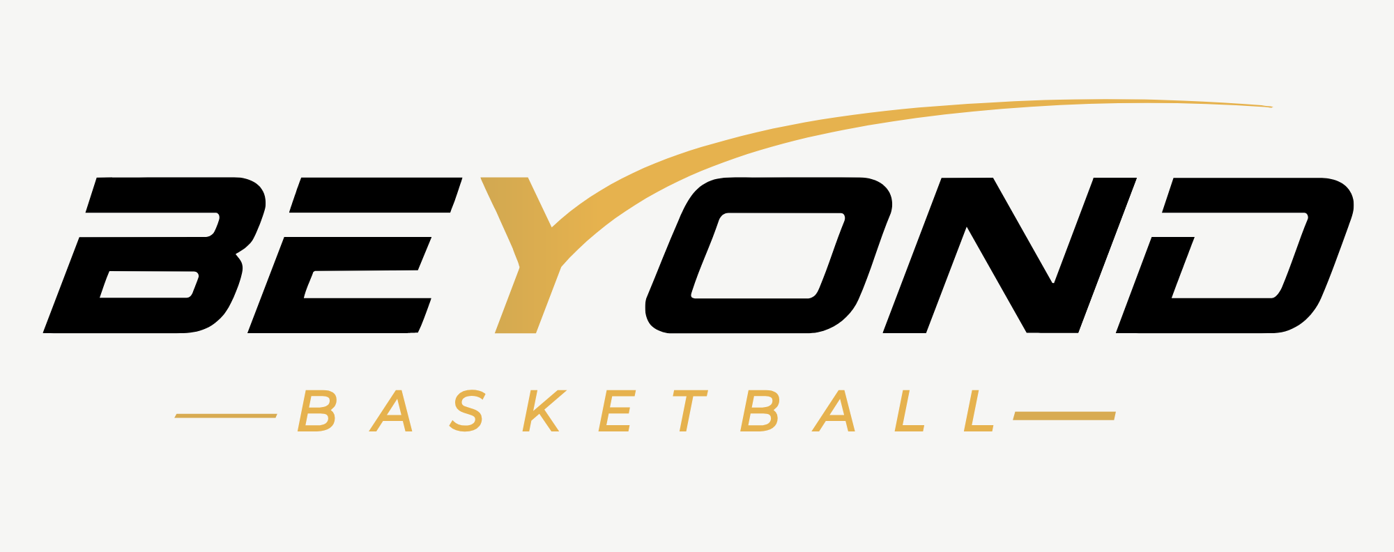 BeYond basketball logo in black and gold colors with stylized text and swoosh design.