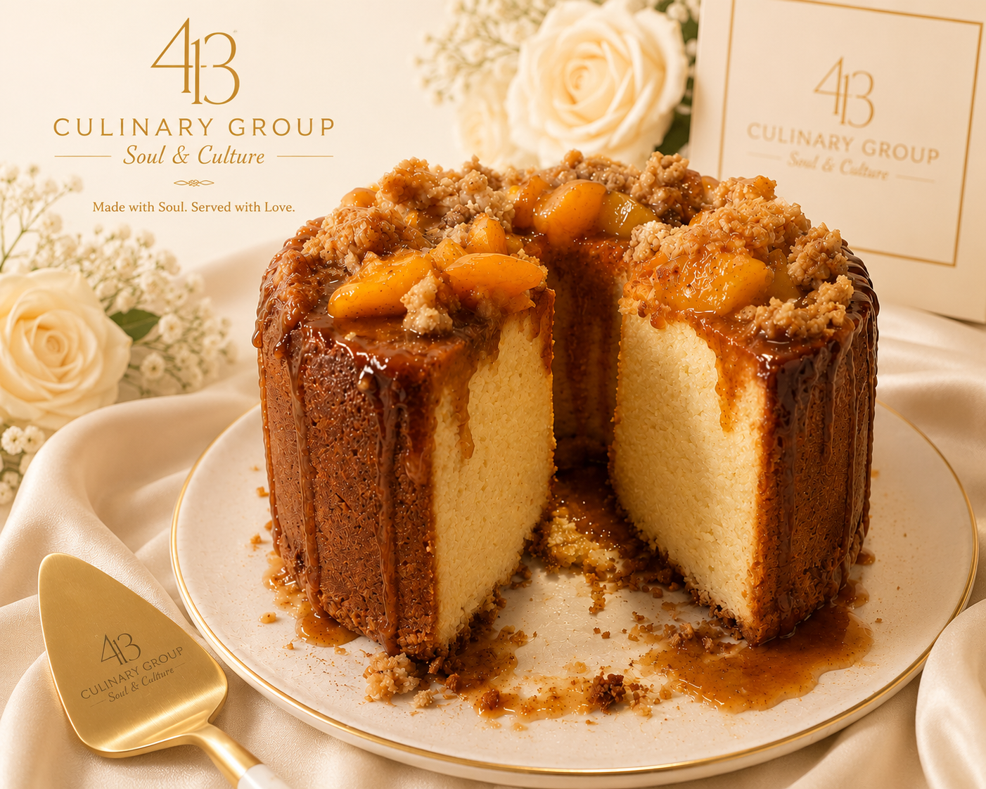S&S Peach Cobbler Pound Cake