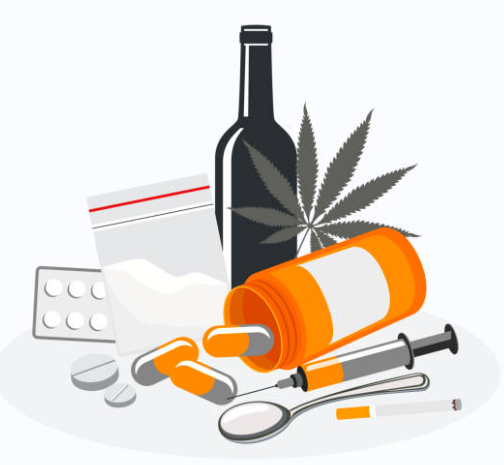 alcohol, cannabis, cocaine, nicotine, opioids, gambling, smartphone