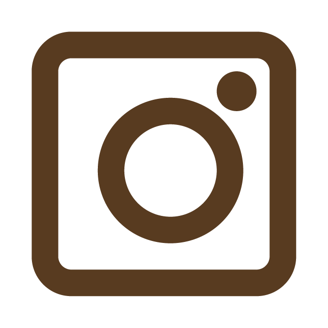 Brown and white icon of a camera or social media photo app