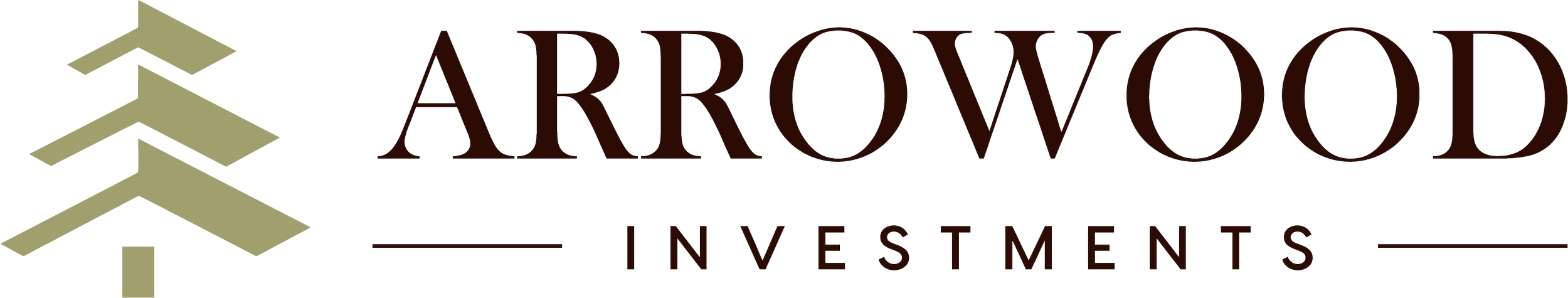 Logo for Arrowood Investments, featuring a stylized tree with interconnected branches and the company name.