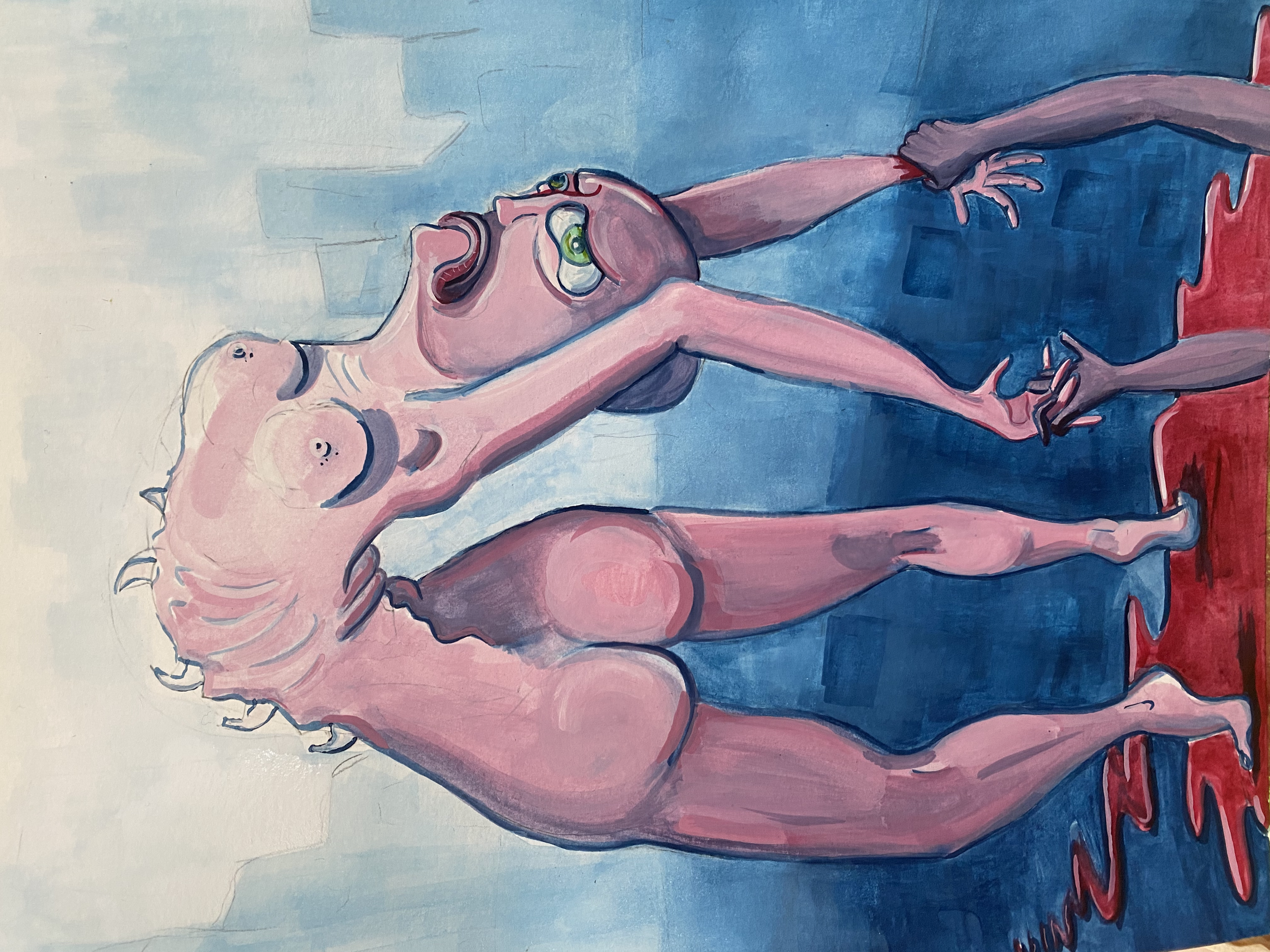 "Turn That Frown Upsidedown"/  June 2026 / Gouache 