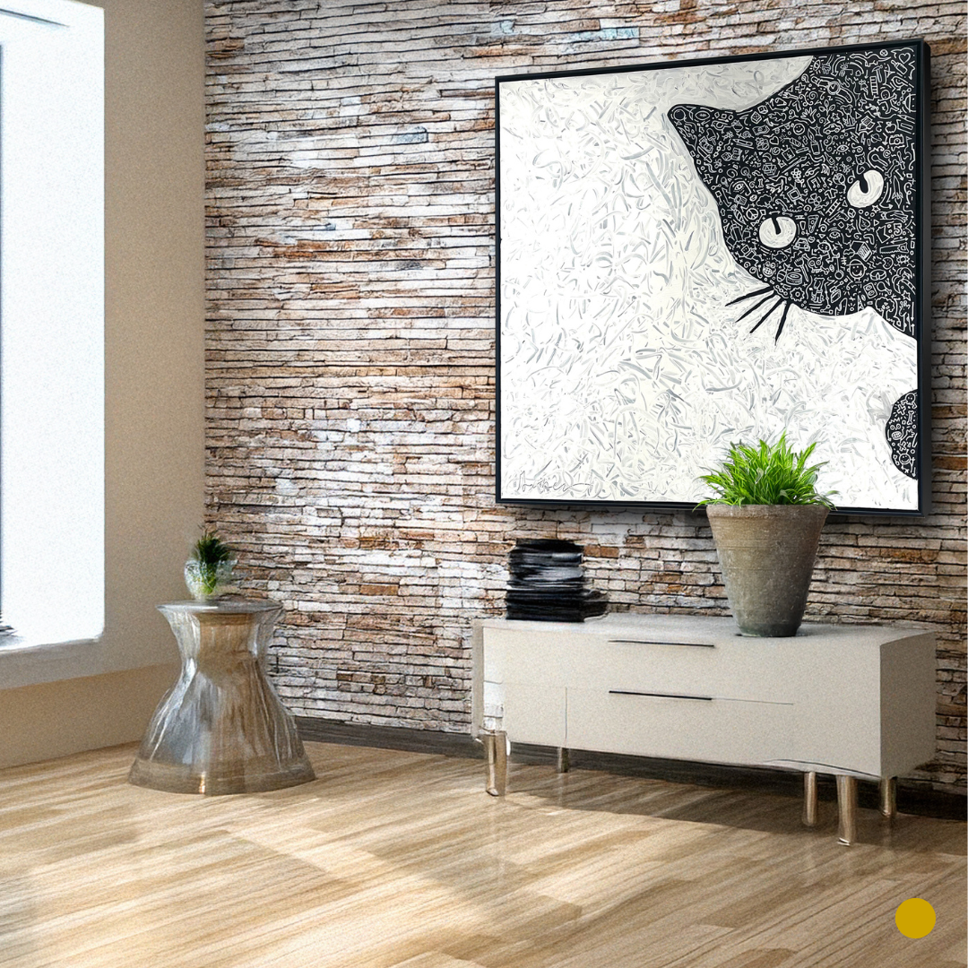 Graffiti Cat, 48 x 48 inches