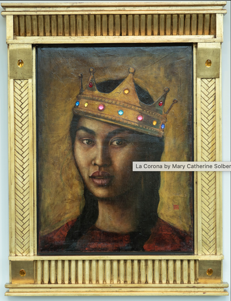 La Corona, mixed media/gold leaf, 40 x 30 inches