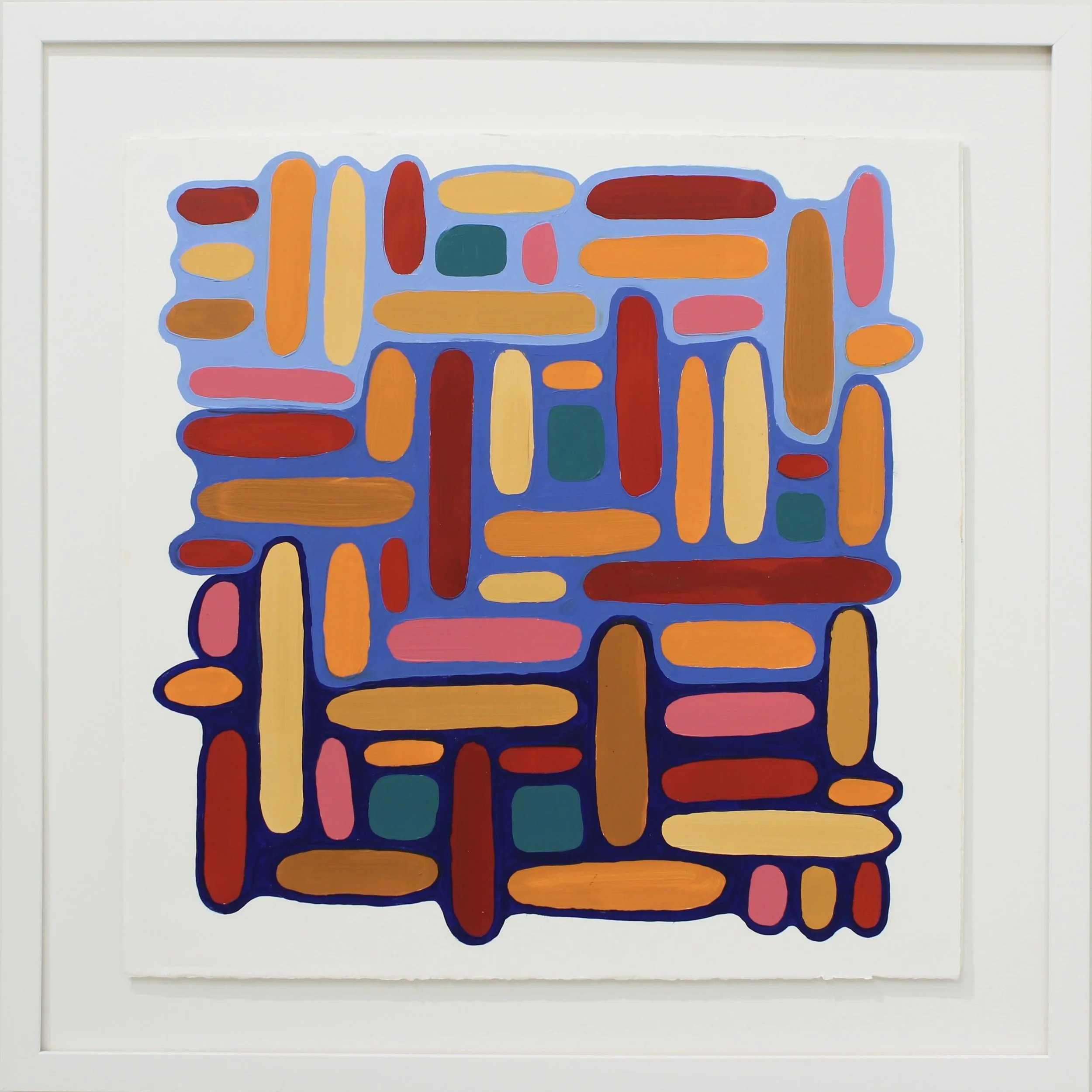 Threshold, oil on printmaking paper, 29x29 inches (framed)