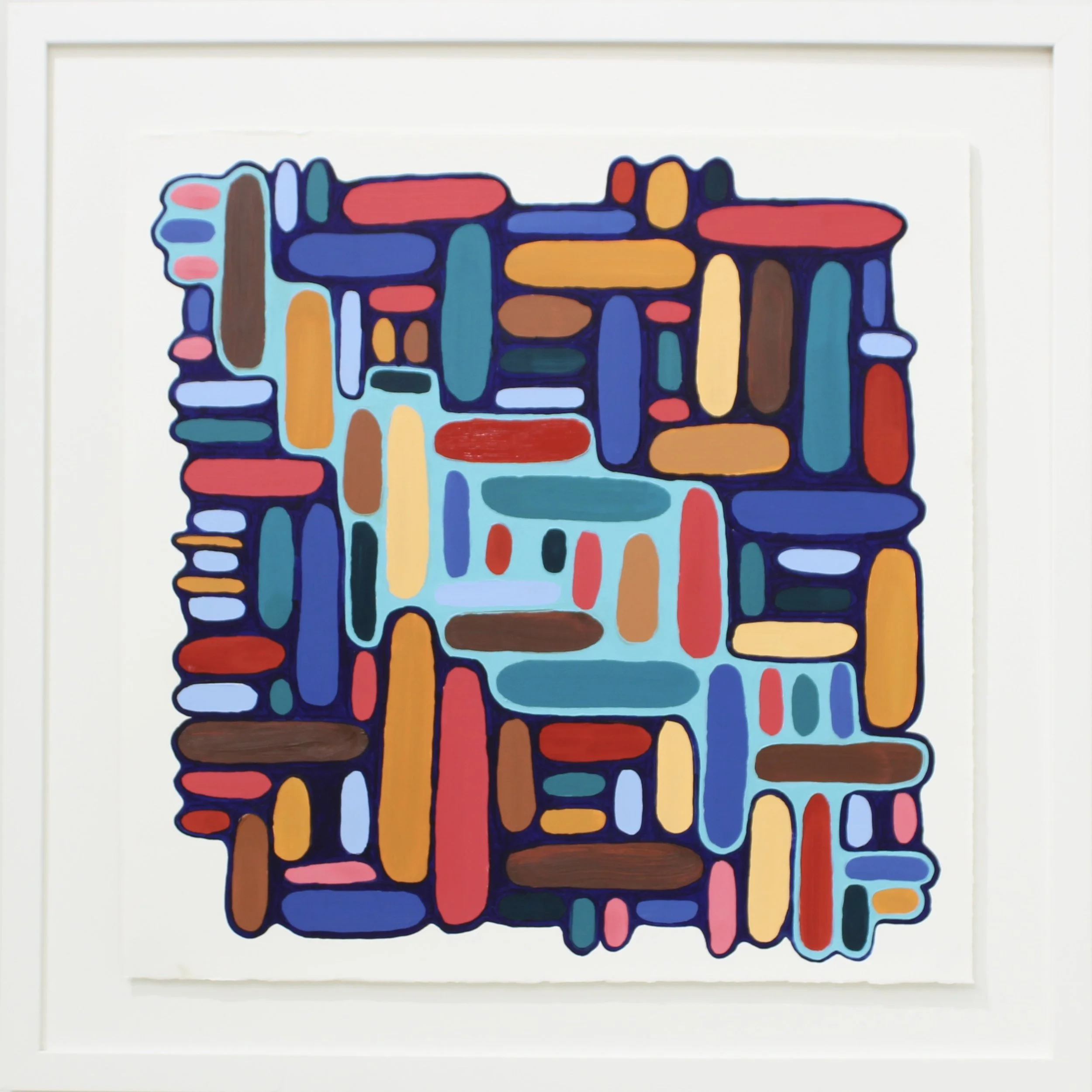 Twilight's Guard, oil on printmaking paper, 29x29 inches (framed)