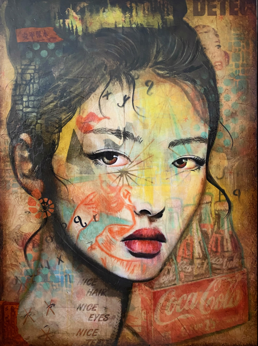 Nice, mixed media, 40 x 30 inches