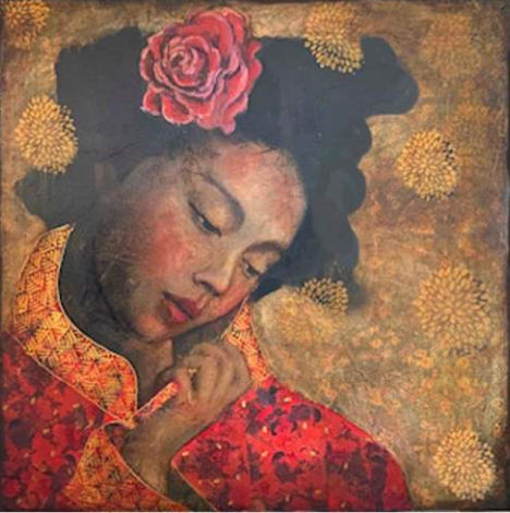 Golden Dream, mixed media, 48 x 48 inches