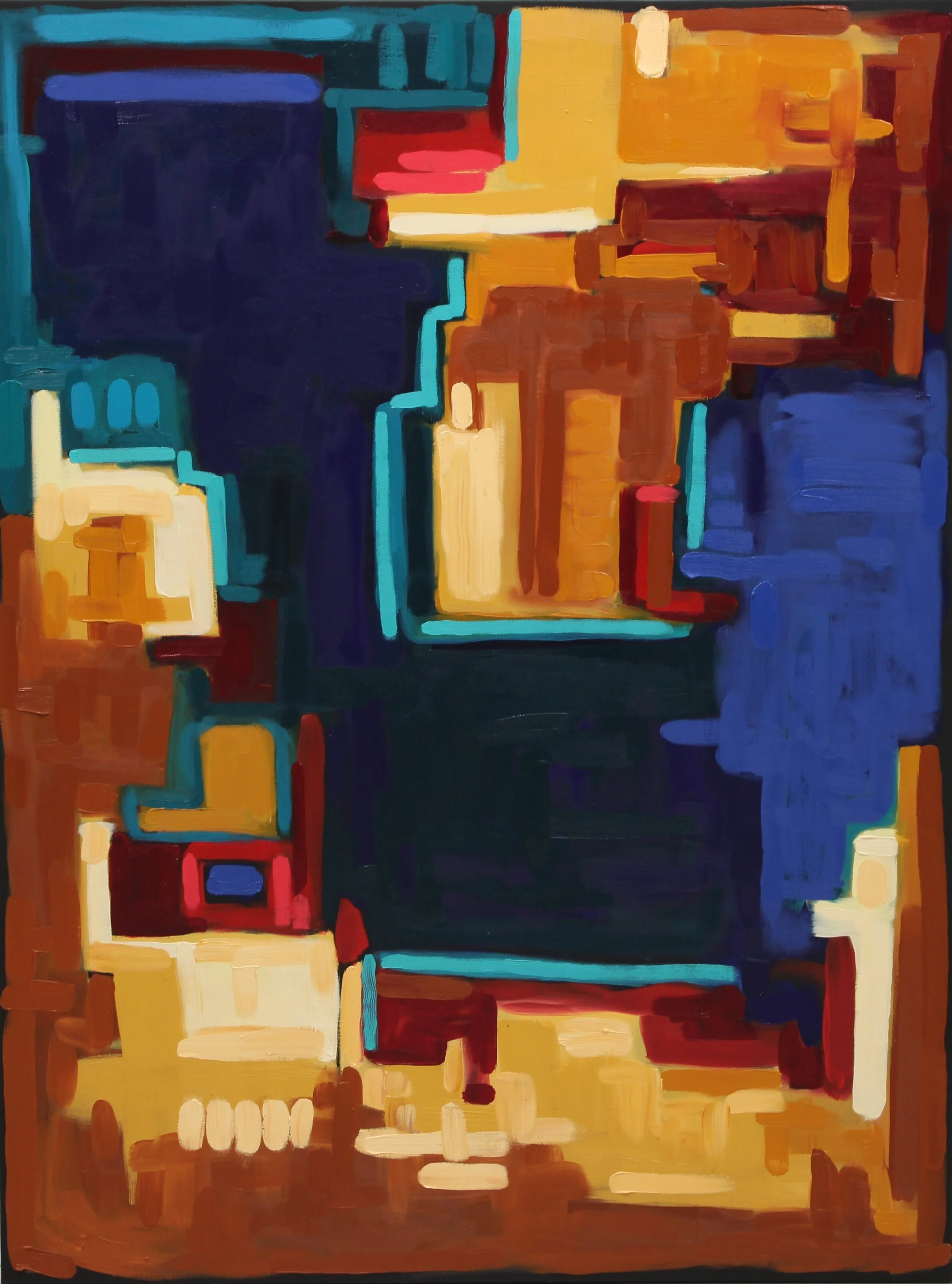Adobe Nightfall, oil on canvas, 48 x 36 x 1.5 inches, on display at The Dayton's Project