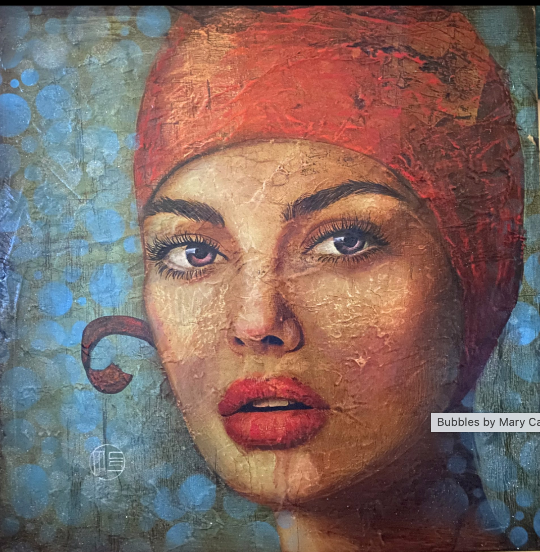 Bubbles, oil/plaster on canvas, 24 x 24 inches