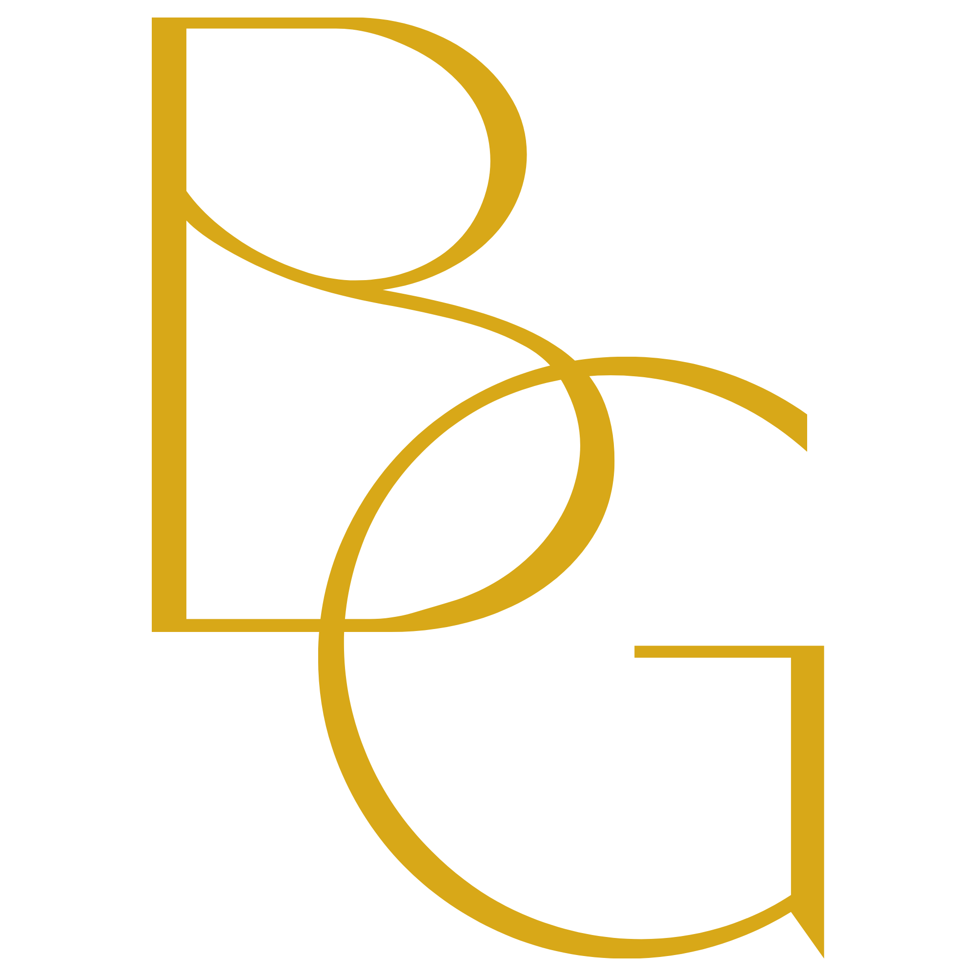Black background with gold outline of overlapping speech bubbles and a letter R in a stylized font.