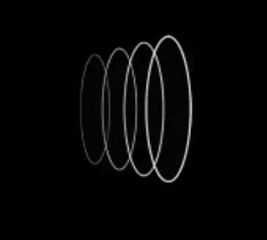 White spiral wire sculpture against a black background.