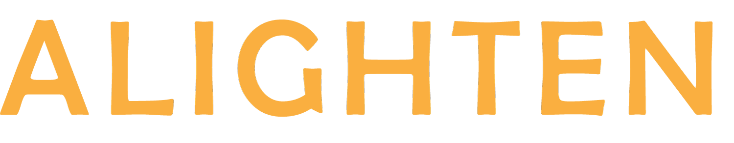 Text that says 'ALIGHTEN' in bold, orange letters.