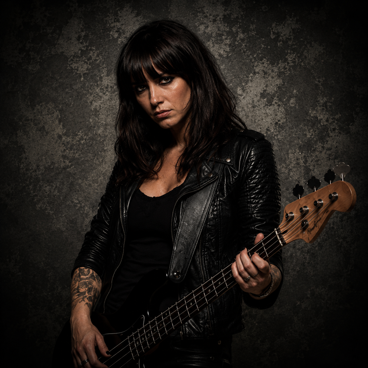 Ghost Town Criers bassist Violet Black posed photoshoot.