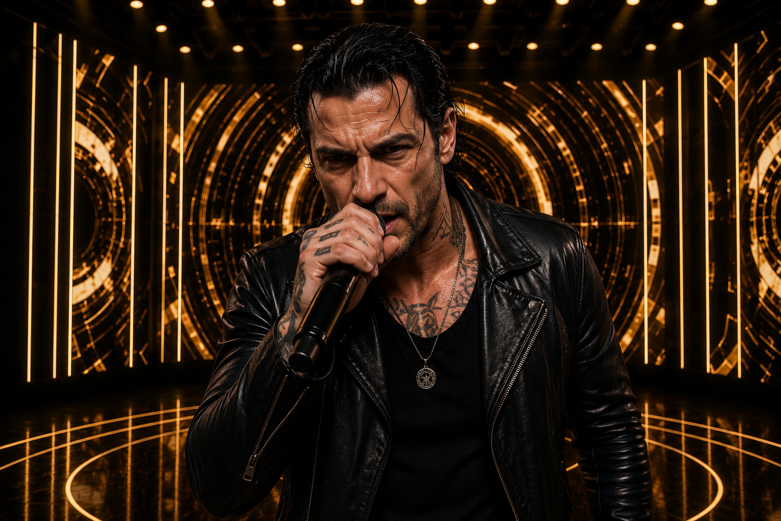 Ghost Town Criers frontman Adam Shaw performs in the studio for the music video of their song 'Make It To Tomorrow'