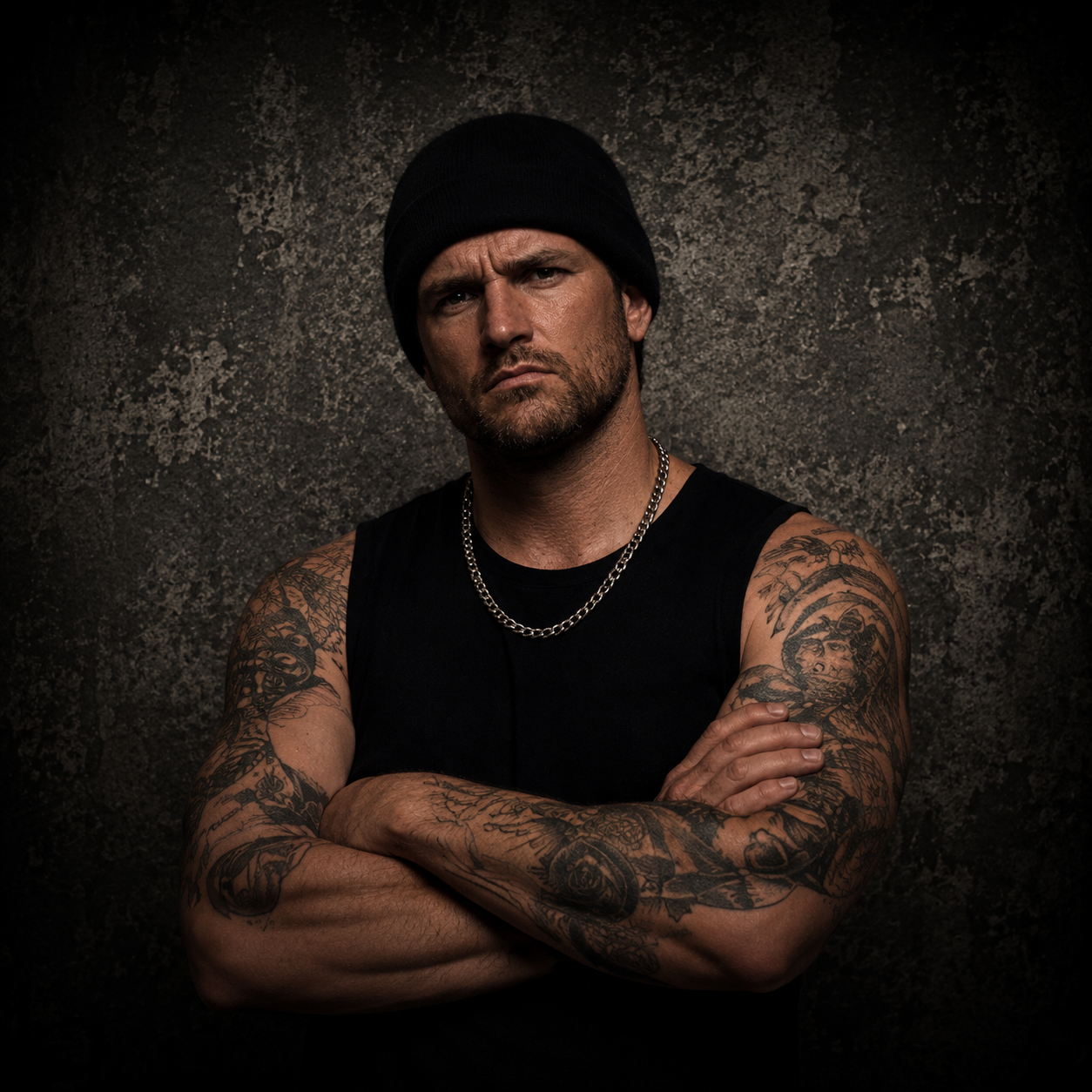 Ghost Town Criers drummer Pete Haskins posed photoshoot.