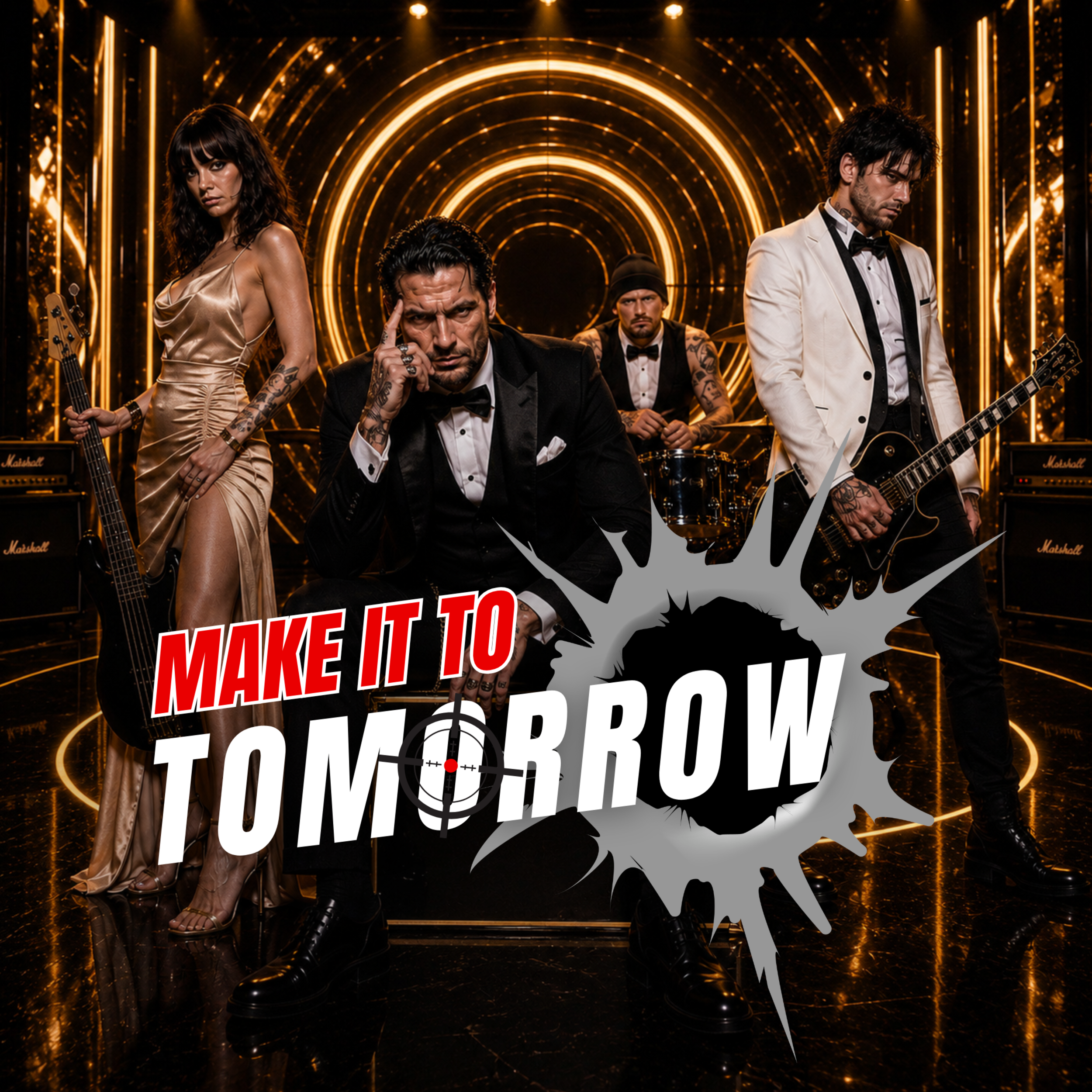 The official cover artwork for the rock band Ghost Town Criers song 'Make It To Tomorrow'.