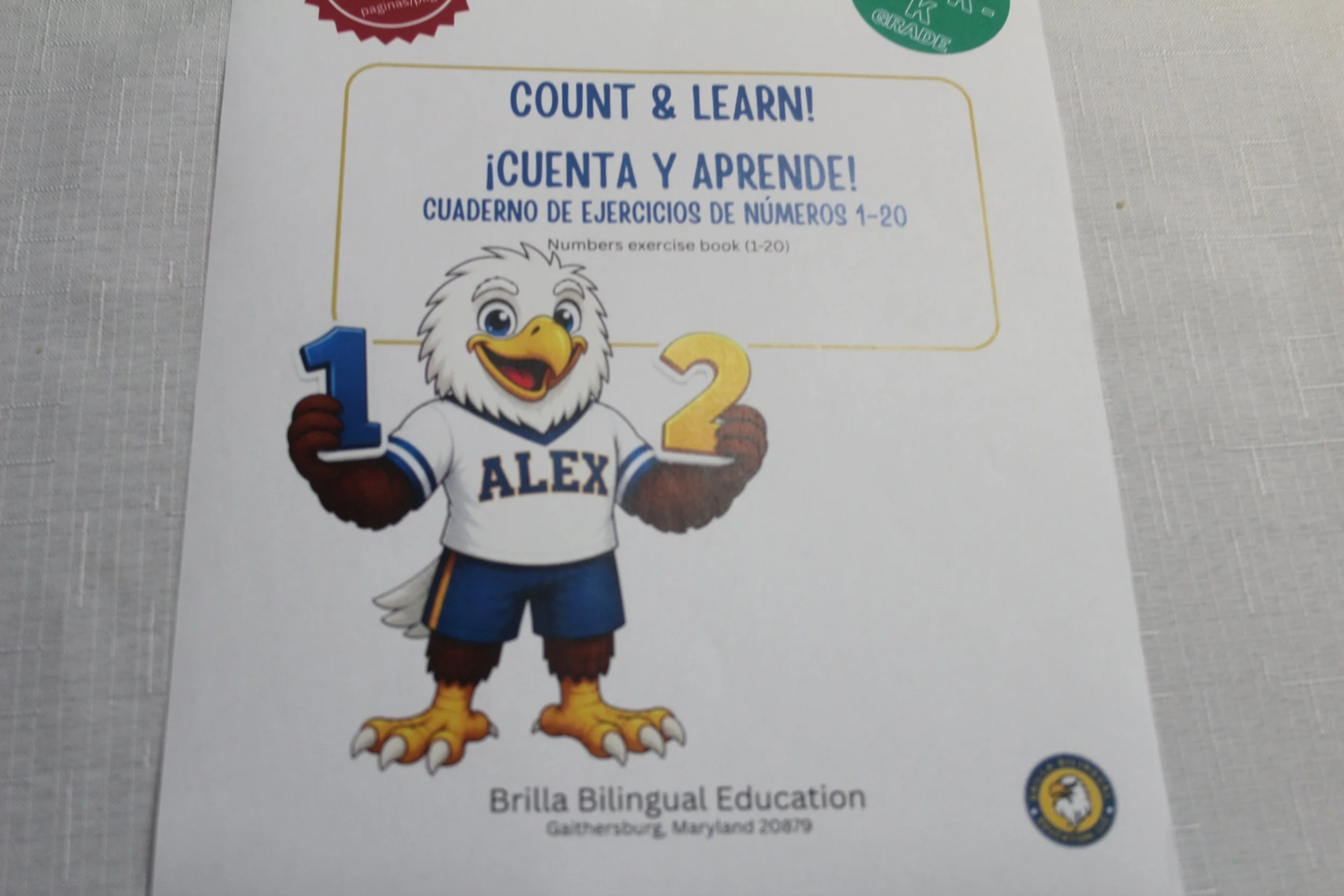 Count & Learn  (Numbers Exercise Book 1-20) Spanish (preK - K)