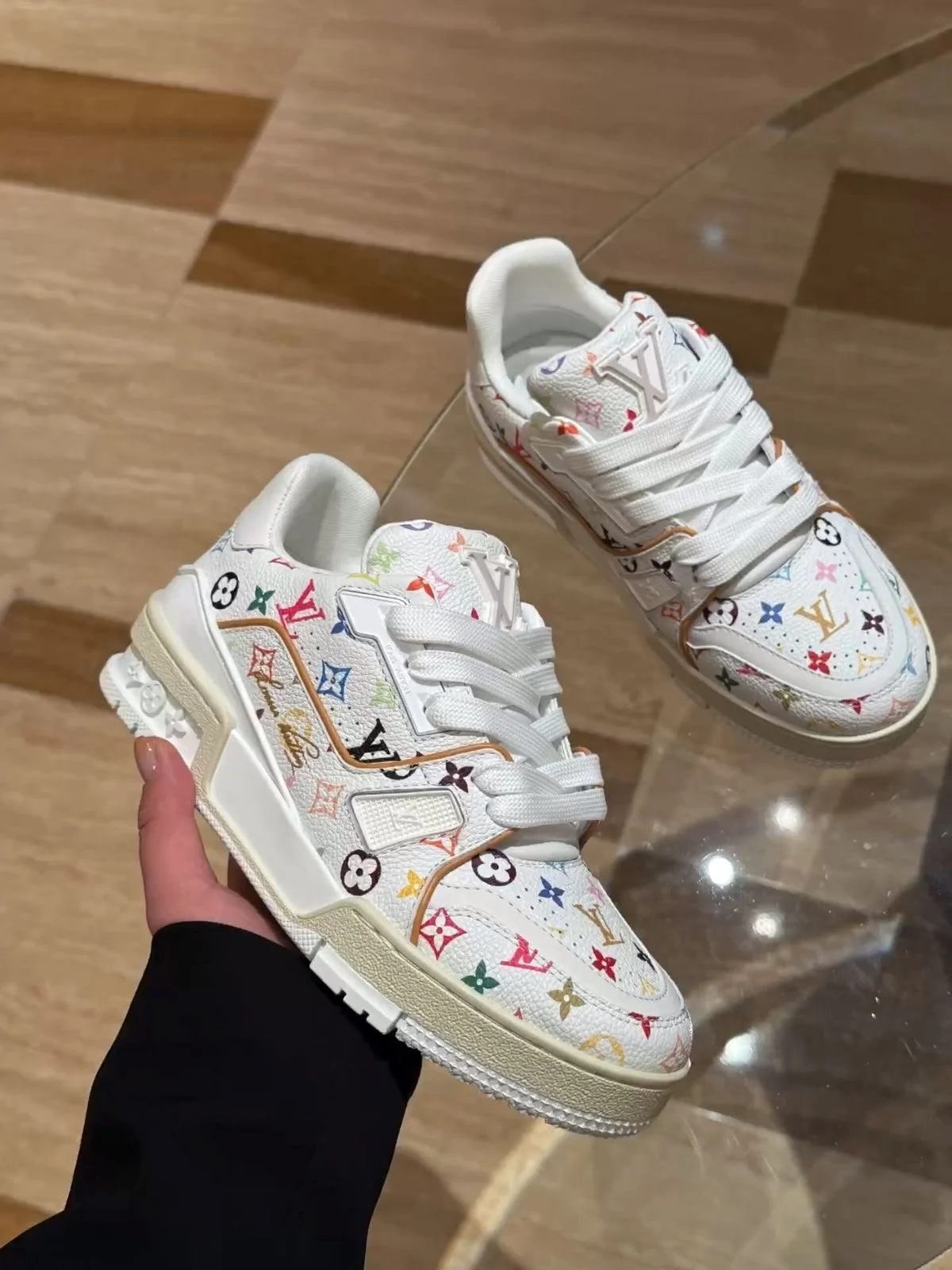 Louis Vuitton x Takashi Murakami LV Trainer Sneakers - Size 37