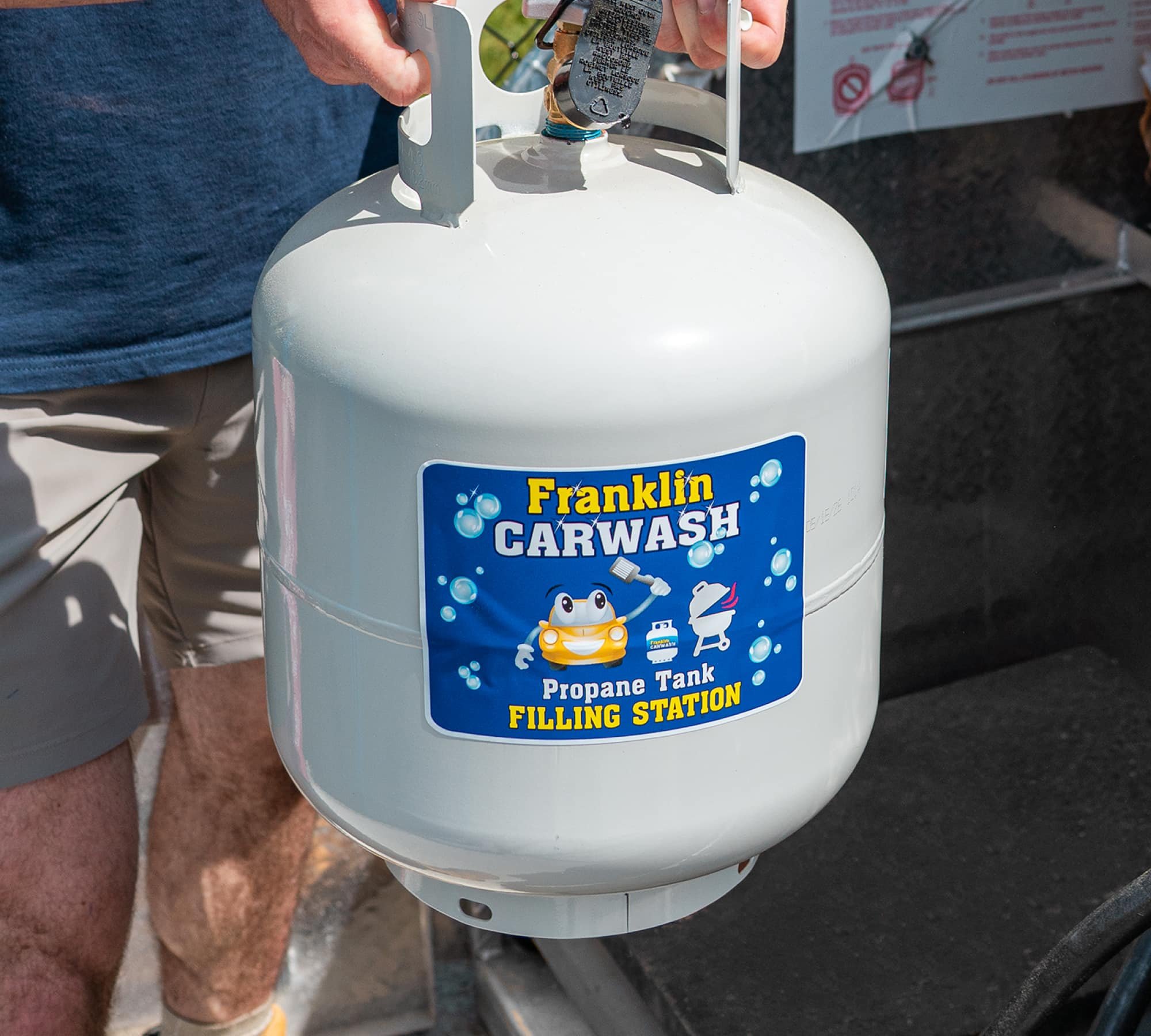 Franklin Car Wash propane tank for propane refill services in Franklin, Massachusetts