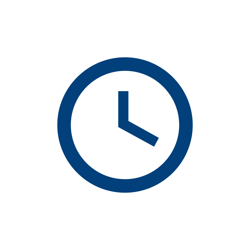 Clock icon showing the time at 4:00.