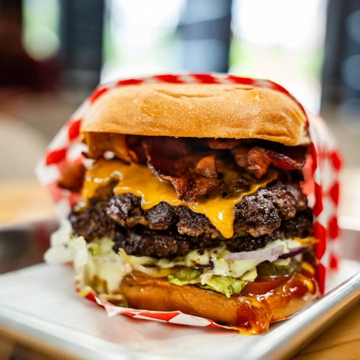 Ever wonder how your burgerchan ends up looking like THAT? 👀🍔

We're taking this one backwards.
The finished stack.

The cheese hitting the patties.
And where it all really begins&hellip;

THE SMASH. 🔥

Every burger is cooked to order, built your 