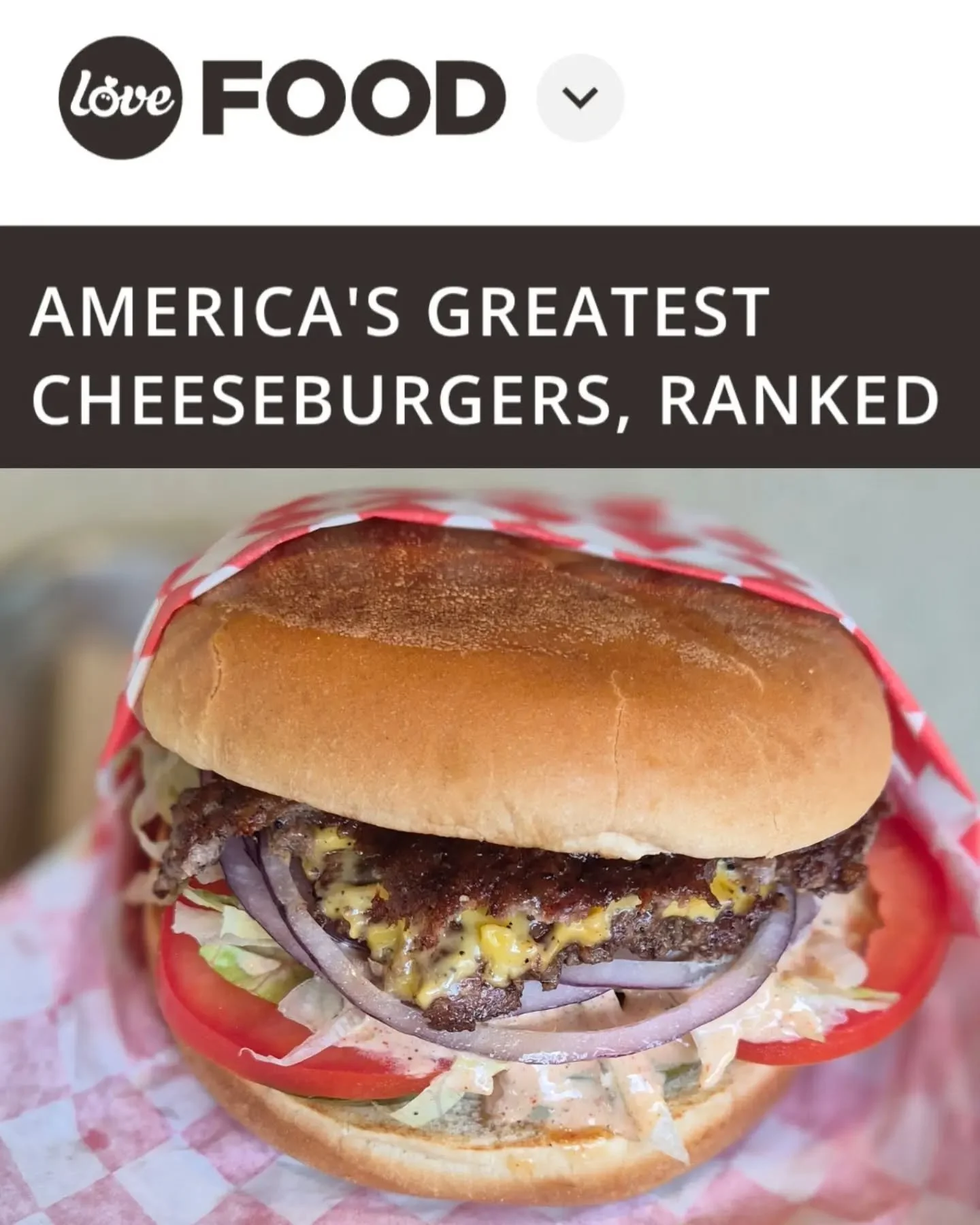 🚨 NATIONAL BURGER NEWS 🚨

burgerchan was ranked the
#2 CHEESEBURGER IN AMERICA
by @lovefooddotcom

They highlighted our signature build, the simple-chan $8 🍔

🍔 Two crispy-edged patties
🧀 Cheddar cheese
🧅 Onions
🥬 Lettuce + tomato
✨ House-made
