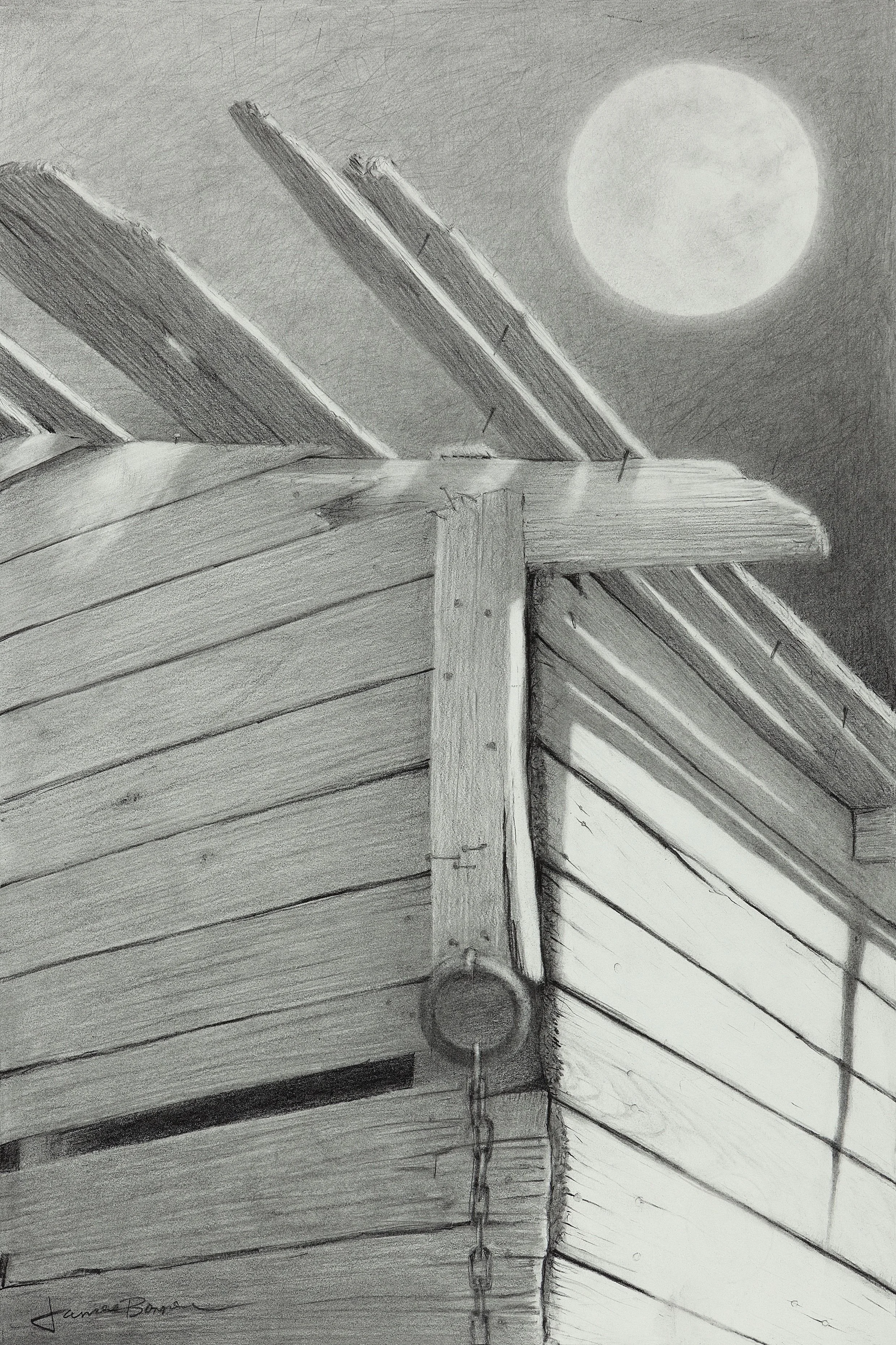 Night Hunters, 2019 (graphite drawing on paper) 18 x 12 in. unframed / 25 x 19 in. framed / $2,000