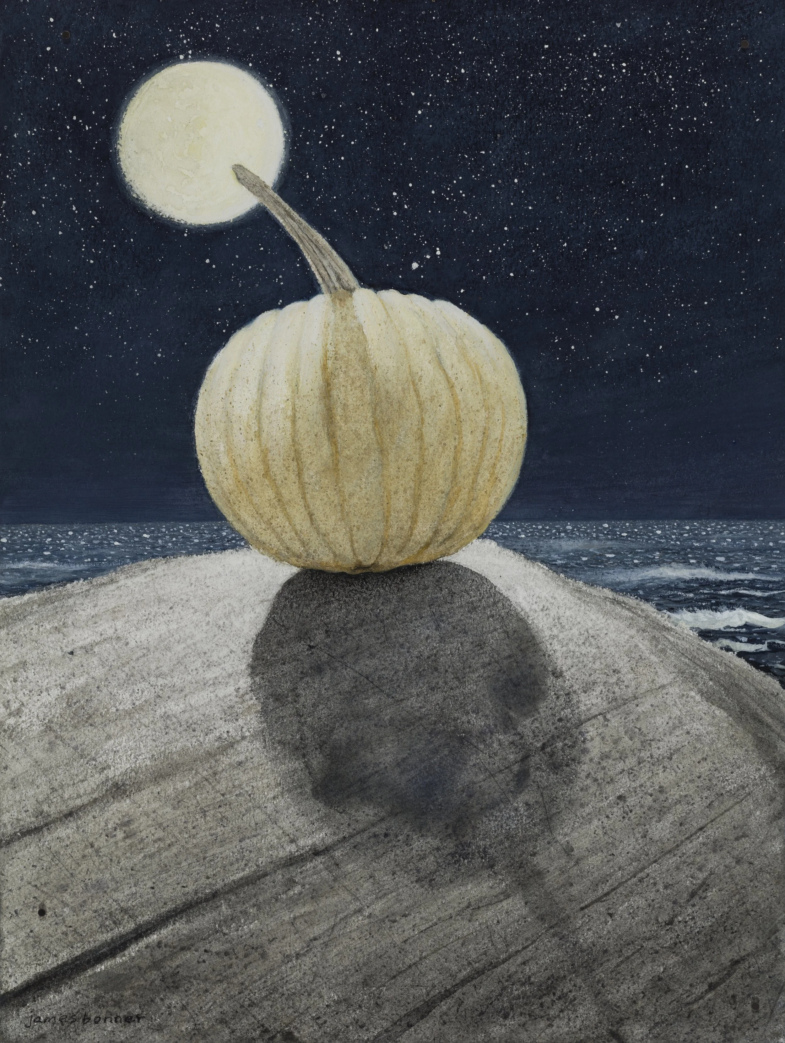 Luna Pumpkin, 2021 (watercolor, gouache and acrylic on paper) 16 x 12 in. unframed / 24 x 20 in. framed / $4,500