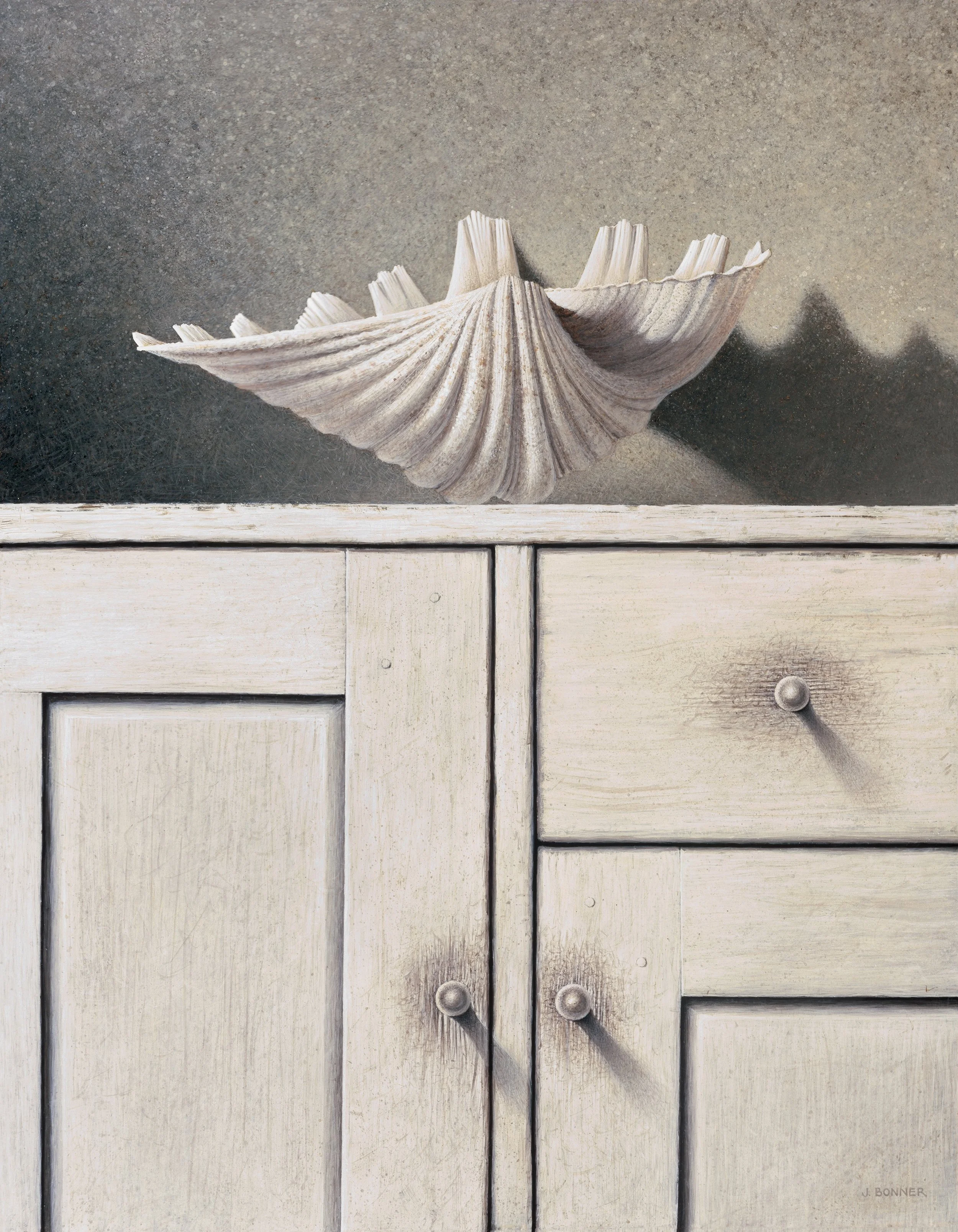 White Shell, 2000 (gg tempera on panel) 18 x 14 in. unframed / 29 x 25 in. framed (approximate) / $8,500