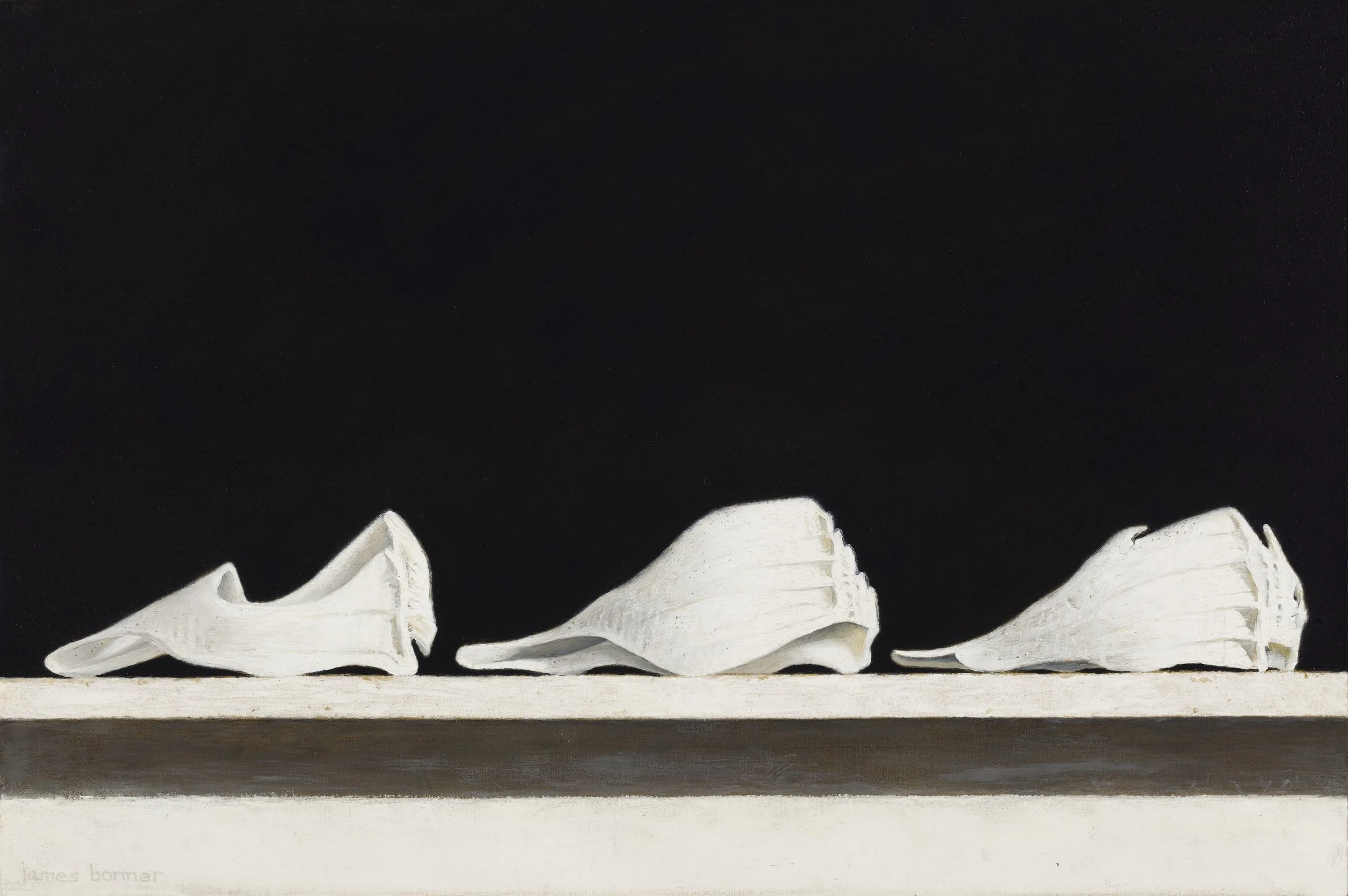 Three Worn Shells, 2023 (oil on panel) 12 x 18 in.    unframed / 14.5 x 20.5 in framed / $5,000