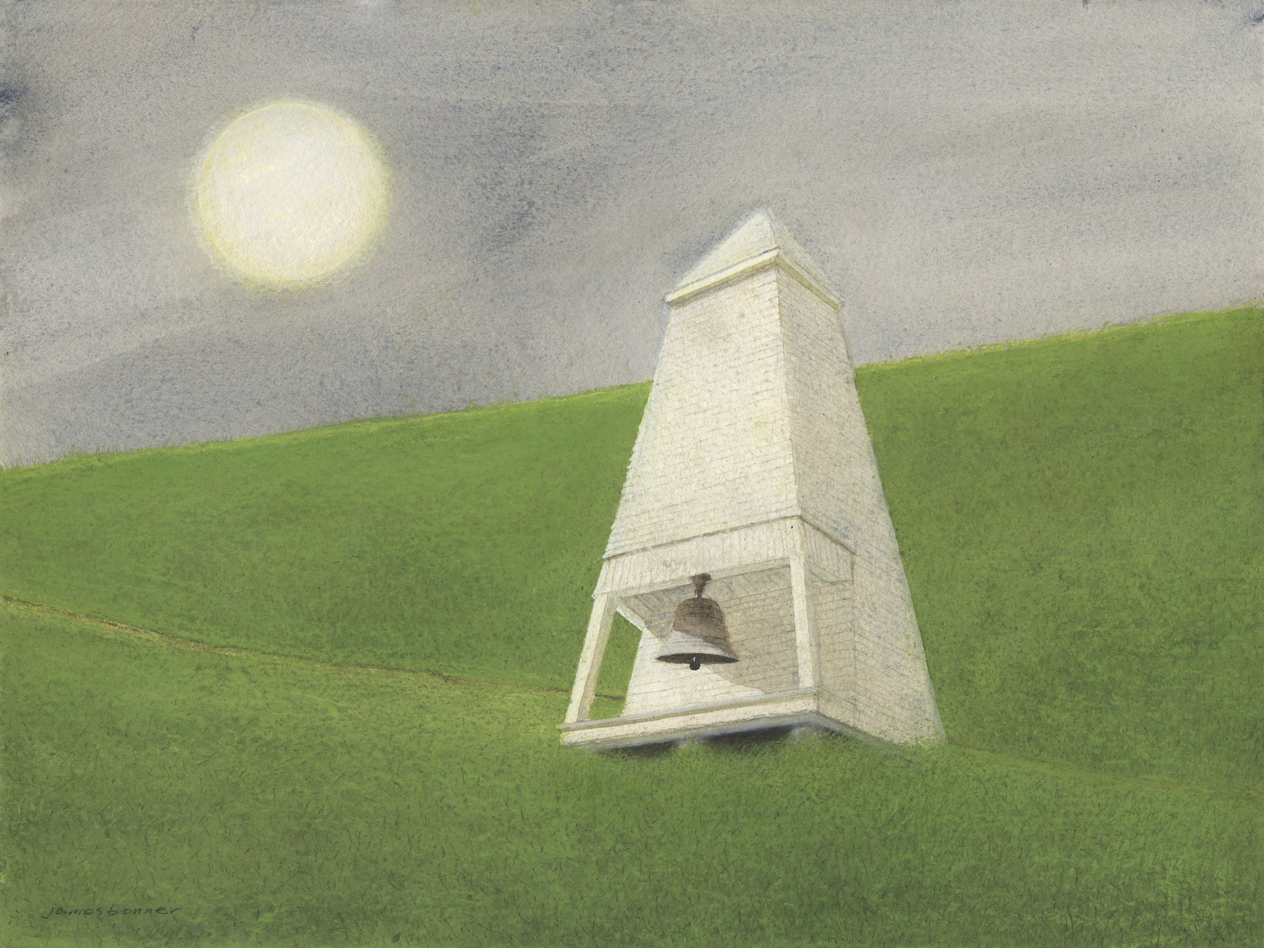 Lunar Fog Bell, 2021 (watercolor, gouache and pastel on mounted paper) 12 x 16 in. unframed / 20 x 24 in. framed / $4,000