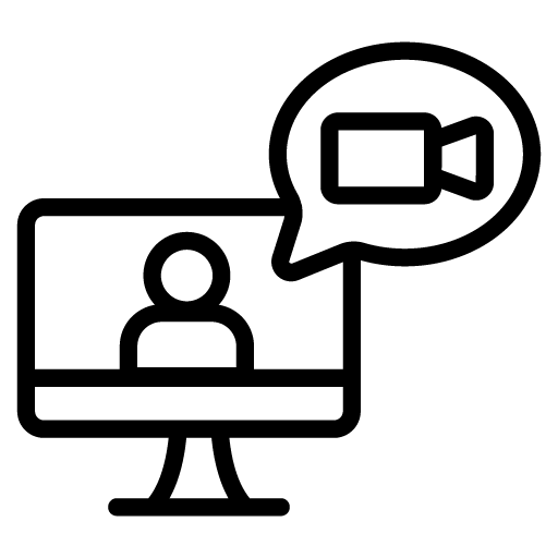 Talking head video icon.